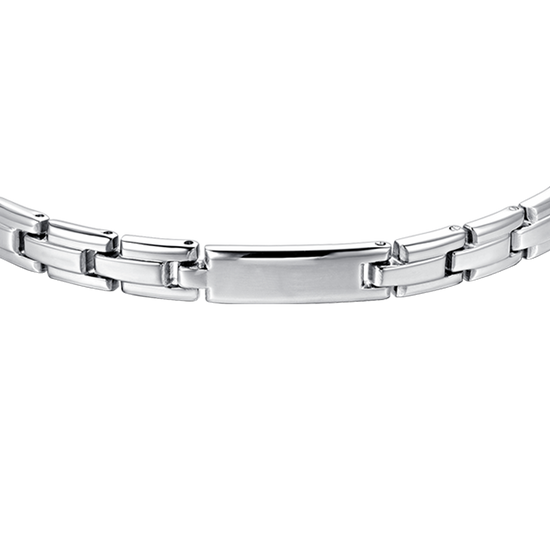 MEN'S STEEL BRACELET WITH SILVER PLATE