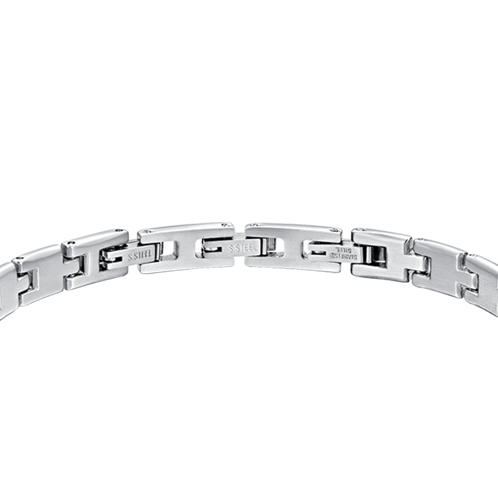 MEN'S STEEL BRACELET WITH SILVER PLATE