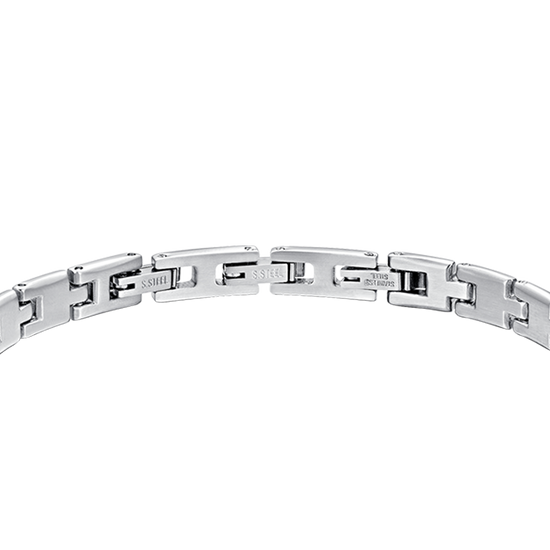 MEN'S STEEL BRACELET WITH SILVER PLATE