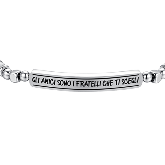 BRACCIALE UOMO IN ACCIAIO E PIETRE MULTICOLOR GLI AMICI SONO I FRATELLI CHE TI