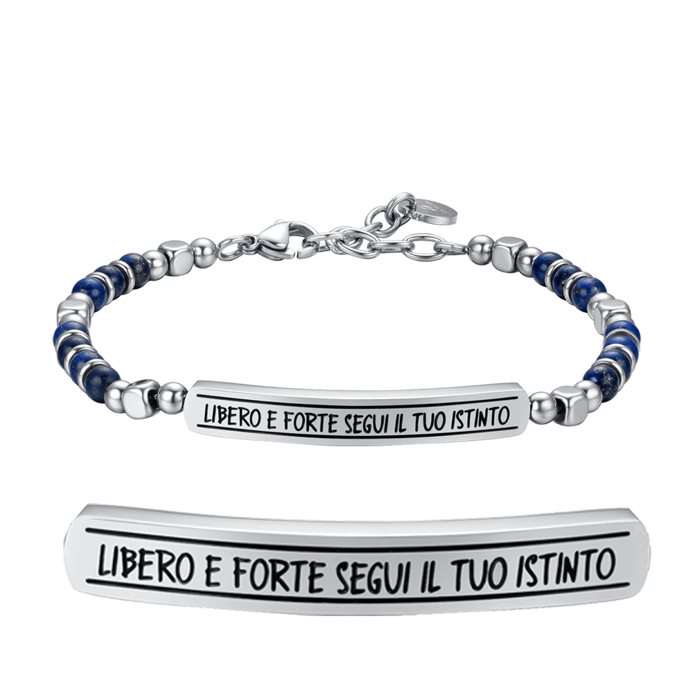 STEEL MEN'S BRACELET FREE AND STRONG FOLLOW YOUR INSTINCTS