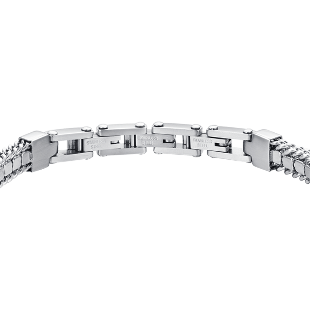 MEN'S STEEL TENNIS BRACELET WITH BLACK CRYSTALS