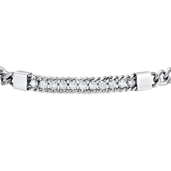 Upload image to Gallery Men's ELEMENT STEEL BRACELET WITH WHITE CRYSTALS
