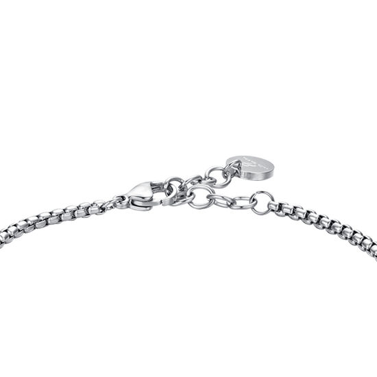 STEEL MEN'S BRACELET WITH BLACK IP AND IP ROSE ELEMENTS