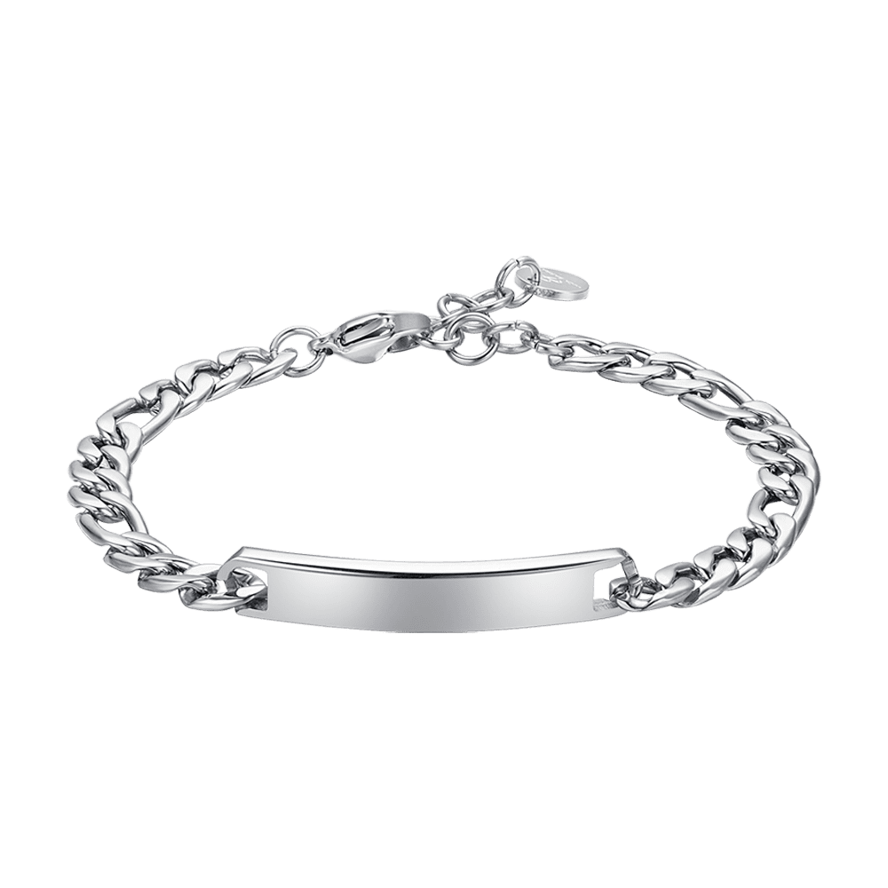 BRACCIALE UOMO IN ACCIAIO CON PIASTRA SILVER Luca Barra