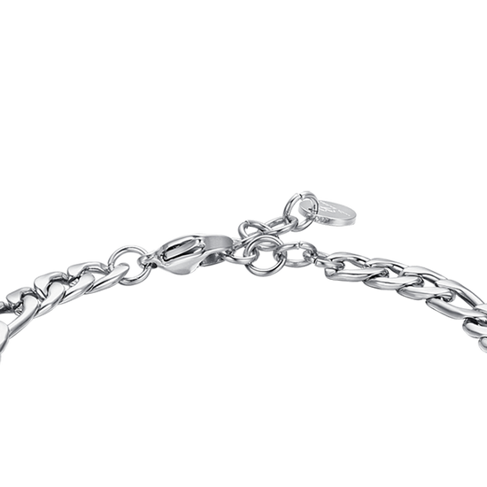 MEN'S STEEL BRACELET WITH BLACK IP PLATE