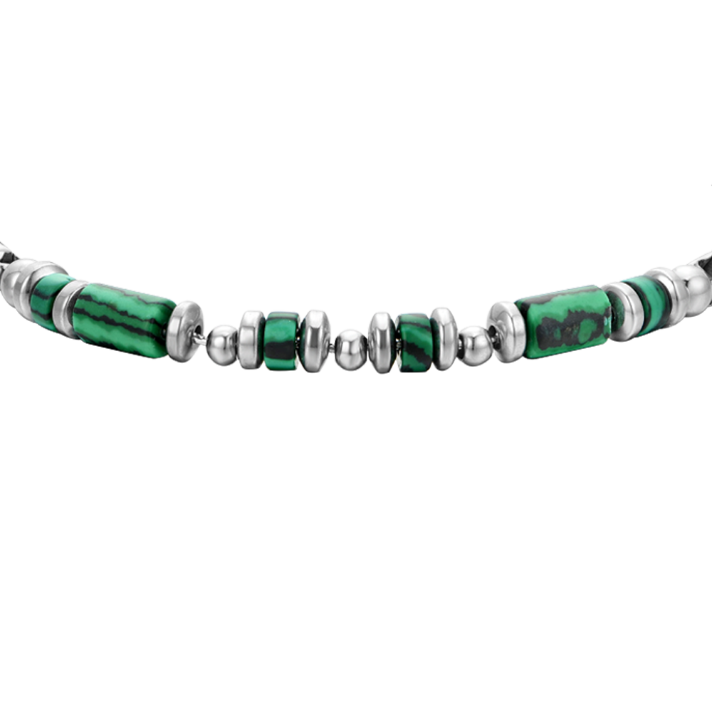 BRACCIALE UOMO IN ACCIAIO MALACHITE VERDE Luca Barra