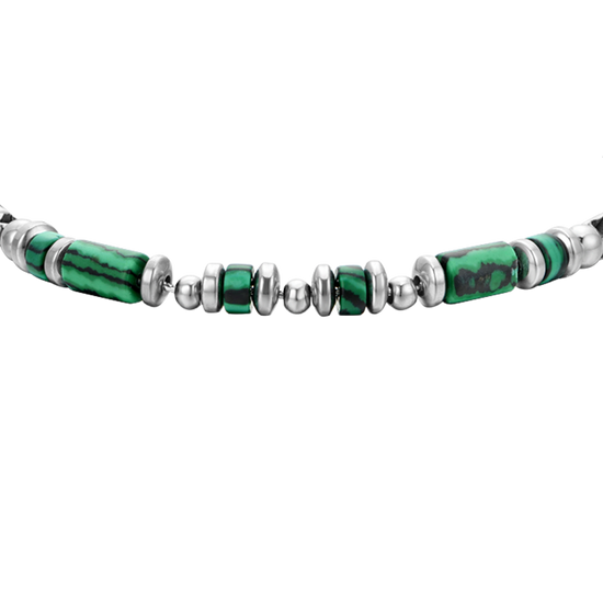 BRACCIALE UOMO IN ACCIAIO MALACHITE VERDE Luca Barra