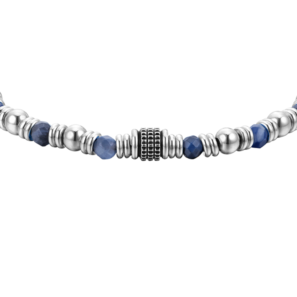 BRACCIALE UOMO IN ACCIAIO SODALITE BLU Luca Barra