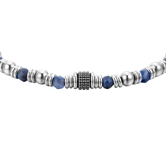 BRACCIALE UOMO IN ACCIAIO SODALITE BLU Luca Barra