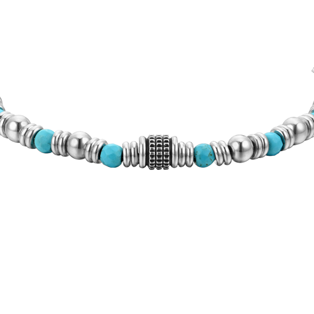 MEN'S STEEL BRACELET TURQUOISE STONES