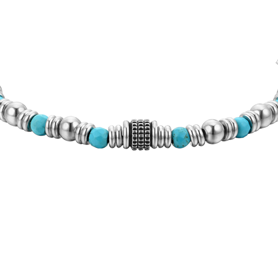 MEN'S STEEL BRACELET TURQUOISE STONES