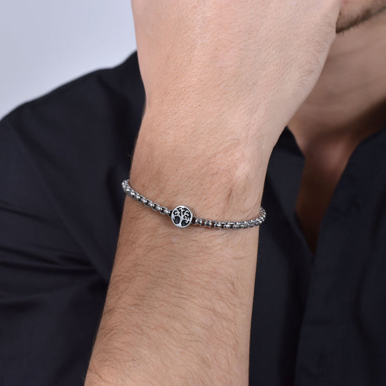 BRACCIALE UOMO IN ACCIAIO ALBERO DELLA VITA Luca Barra