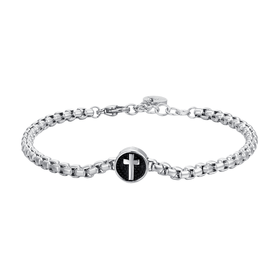 men's steel bracelet with cross Luca Barra