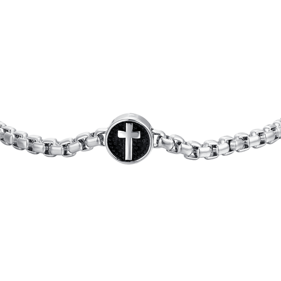 men's steel bracelet with cross Luca Barra
