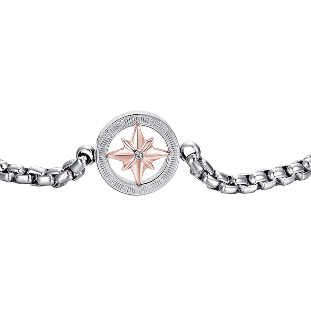 STEEL MEN'S WIND ROSE IP ROSE BRACELET