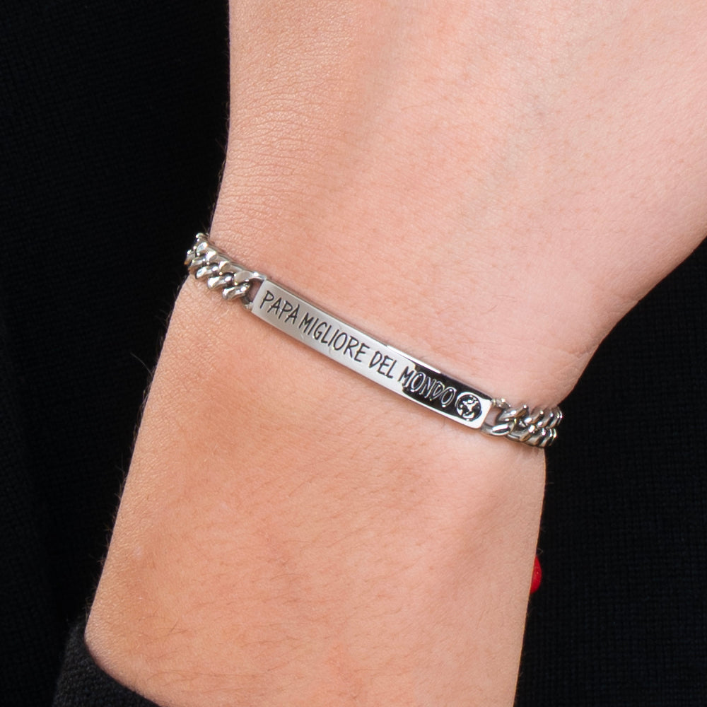 STEEL MEN'S BRACELET BEST DAD IN THE WORLD