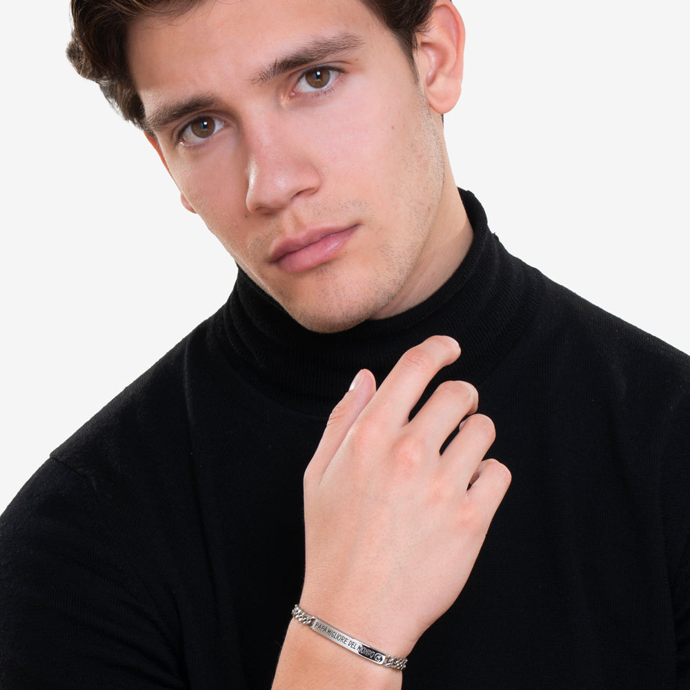 STEEL MEN'S BRACELET BEST DAD IN THE WORLD