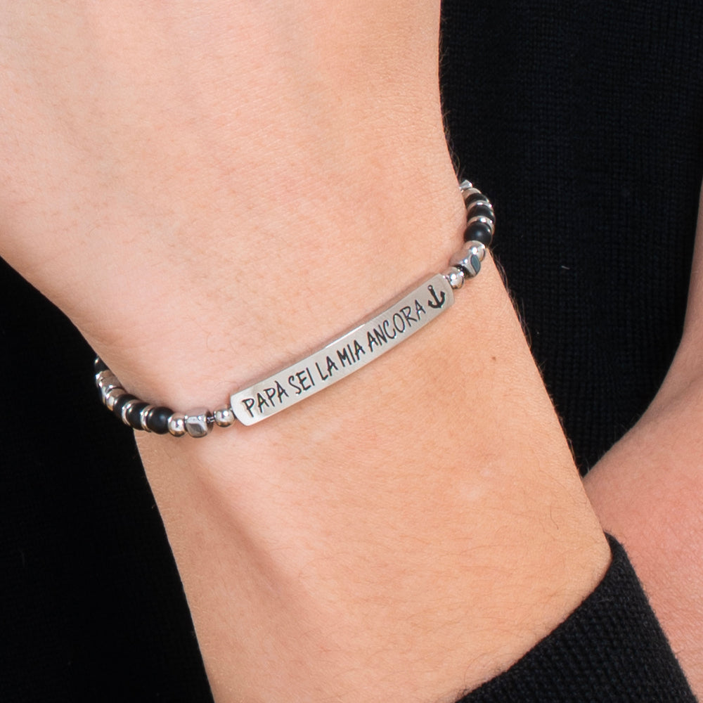 STEEL MEN'S BRACELET DADDY YOU ARE MY ANCHOR