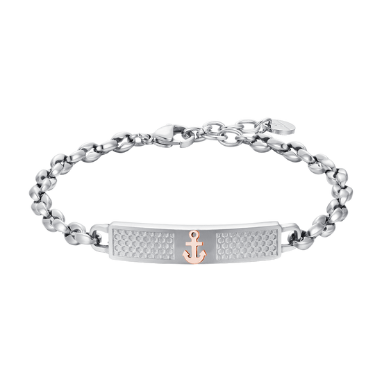 MAN'S BRACELET IN STEEL WITH ANCHOR IP ROSE Luca Barra