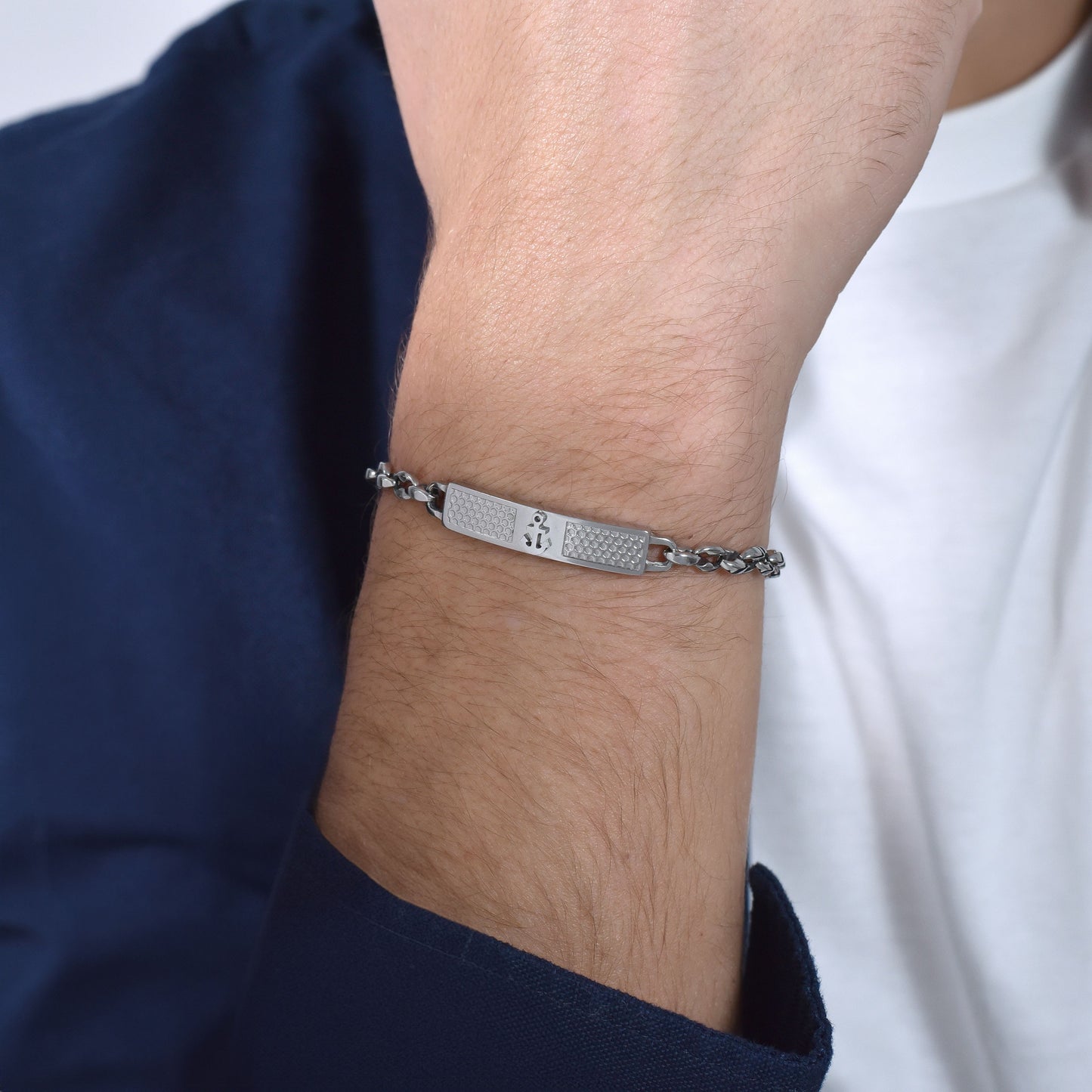 MAN'S BRACELET IN STEEL WITH ANCHOR IP ROSE Luca Barra