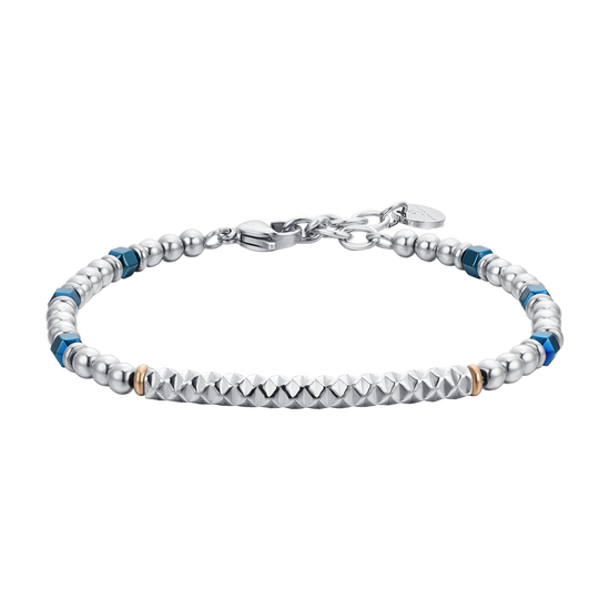 BRACCIALE UOMO IN ACCIAIO EMATITE BLU Luca Barra