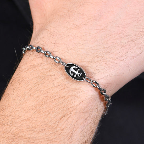 MAN'S BRACELET IN STEEL WITH ANCHOR Luca Barra