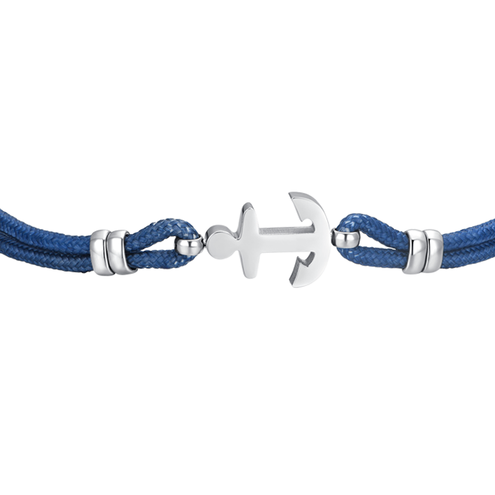 BRACCIALE UOMO IN CORDA BLU E ANCORA Luca Barra