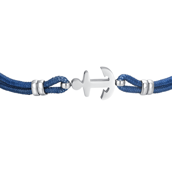 BRACCIALE UOMO IN CORDA BLU E ANCORA Luca Barra