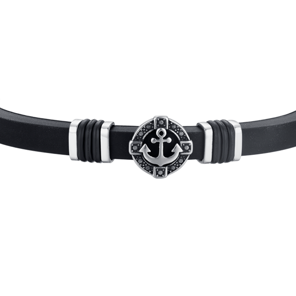 MEN'S SILICONE BRACELET WITH ANCHOR