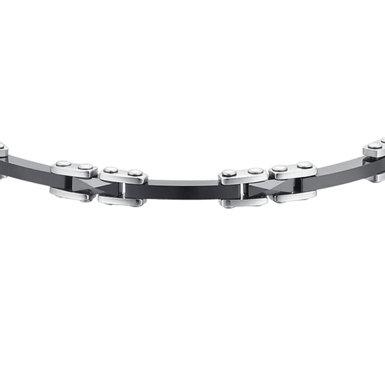 Carica immagine nella Galleria BRACCIALE UOMO IN ACCIAIO E CERAMICA NERA
