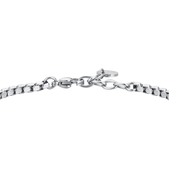Carica immagine nella Galleria BRACCIALE UOMO IN ACCIAIO PIASTRA E ZIRCONI NERI
