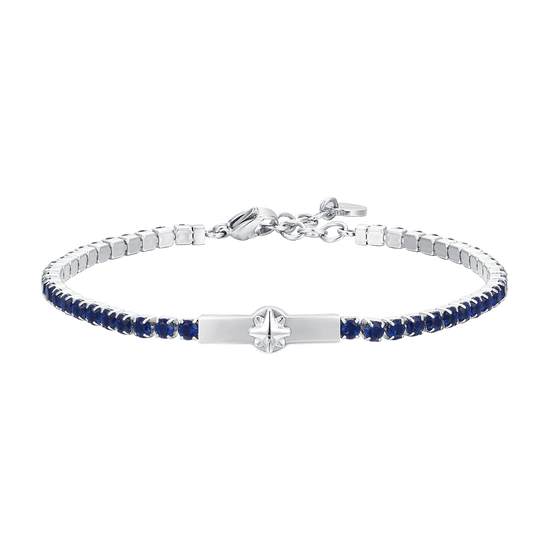 BRACCIALE TENNIS UOMO ROSA DEI VENTI E ZIRCONI BLU