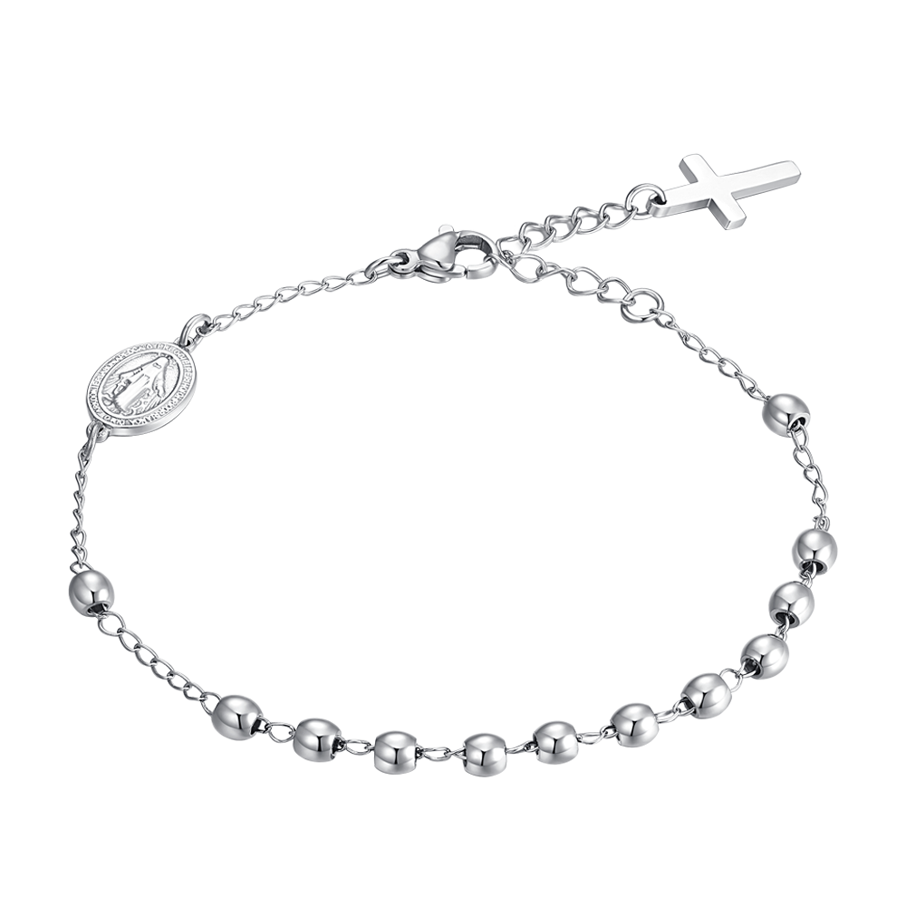 BRACCIALE UOMO ROSARIO IN ACCIAIO