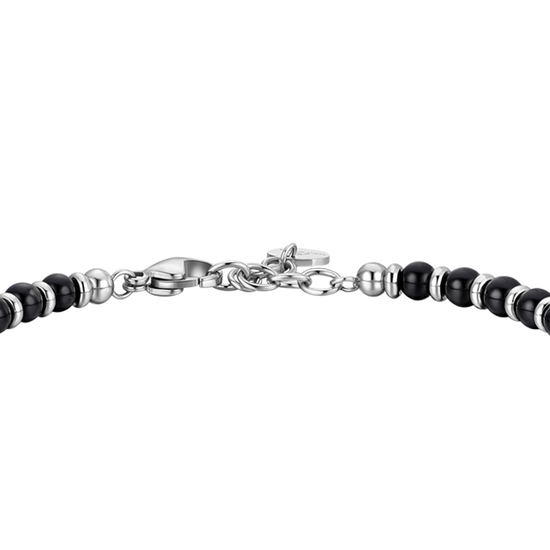 BRACCIALE UOMO IN ACCIAIO CON ELEMENTI IN ACCIAIO CON EFFETTO VINTAGE E SFERE