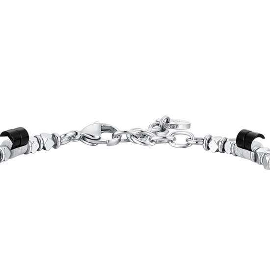 BRACCIALE UOMO IN ACCIAIO CON EMATITE E PIETRE ONICE