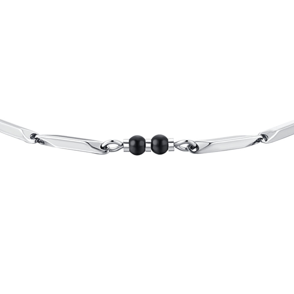 BRACCIALE UOMO IN ACCIAIO CON PIETRE AGATA