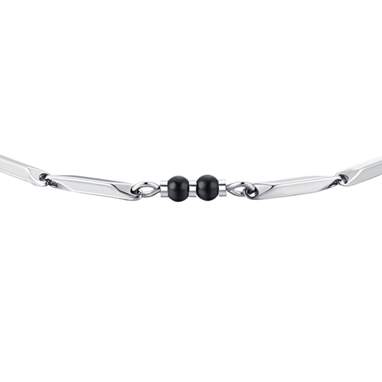 BRACCIALE UOMO IN ACCIAIO CON PIETRE AGATA