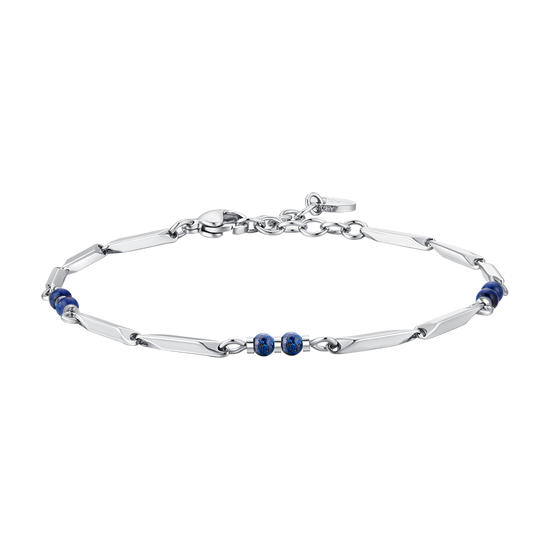STEEL MEN'S BRACELET WITH LAPIS STONES
