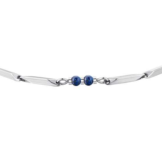 STEEL MEN'S BRACELET WITH LAPIS STONES