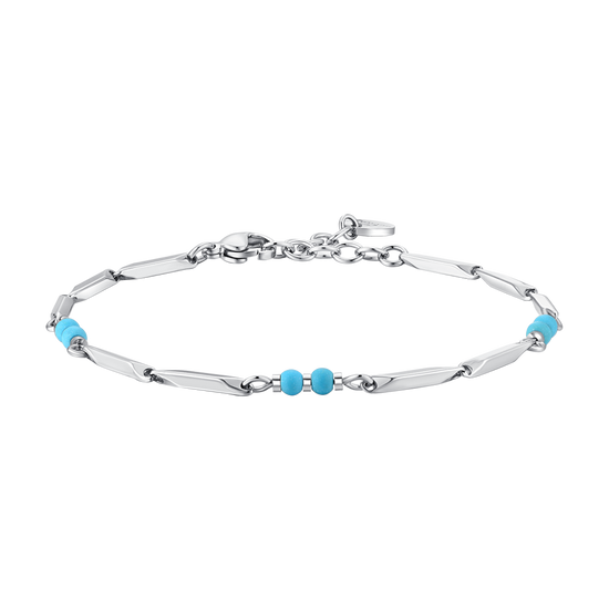 STEEL MEN'S BRACELET WITH TURQUOISE STONES