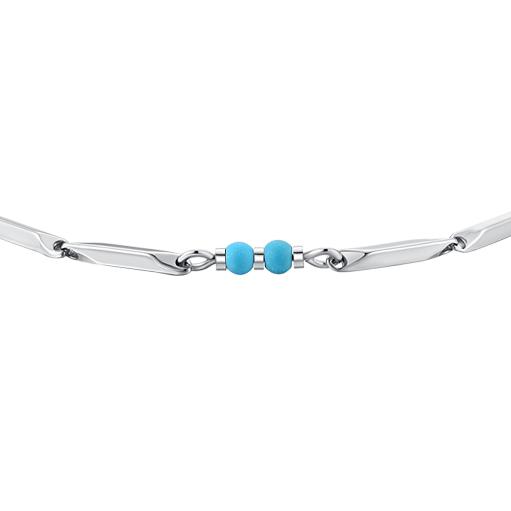 STEEL MEN'S BRACELET WITH TURQUOISE STONES