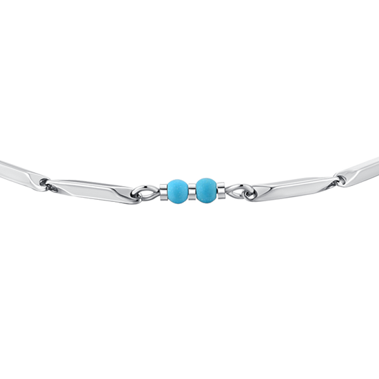 STEEL MEN'S BRACELET WITH TURQUOISE STONES
