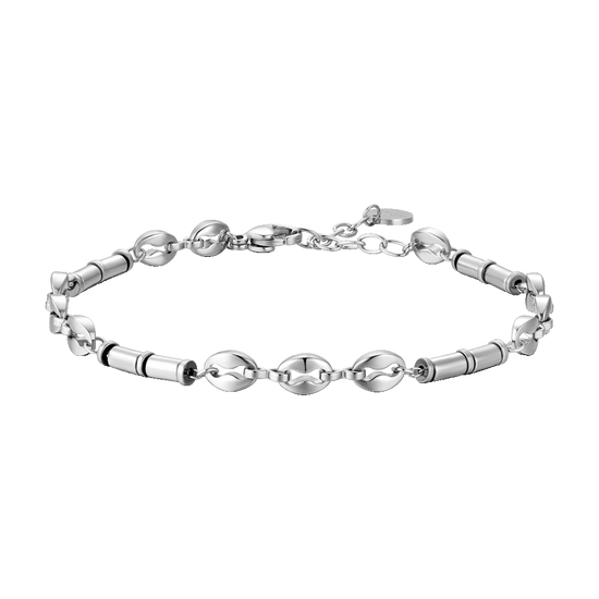 MEN'S STEEL BRACELET WITH SILVER HEMATITE