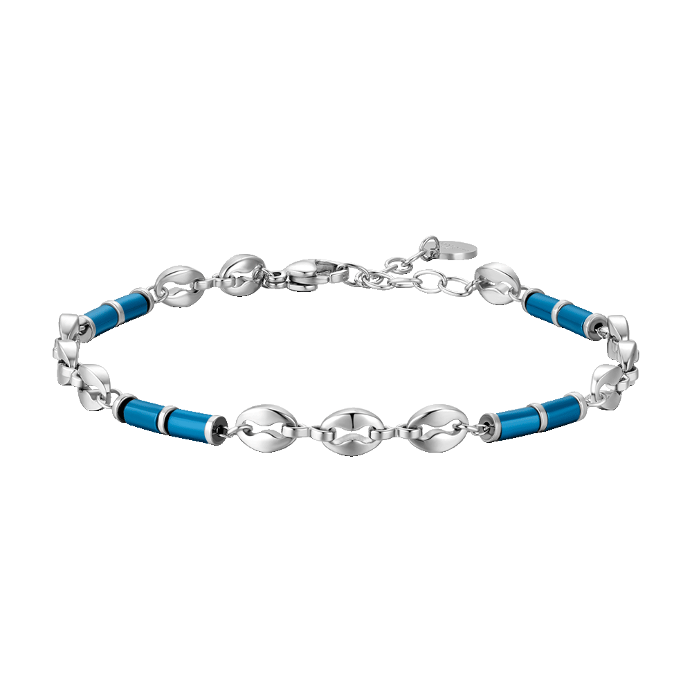 STEEL MEN'S BRACELET WITH BLUE HEMATITE