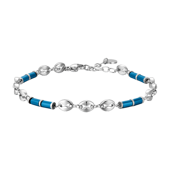 STEEL MEN'S BRACELET WITH BLUE HEMATITE