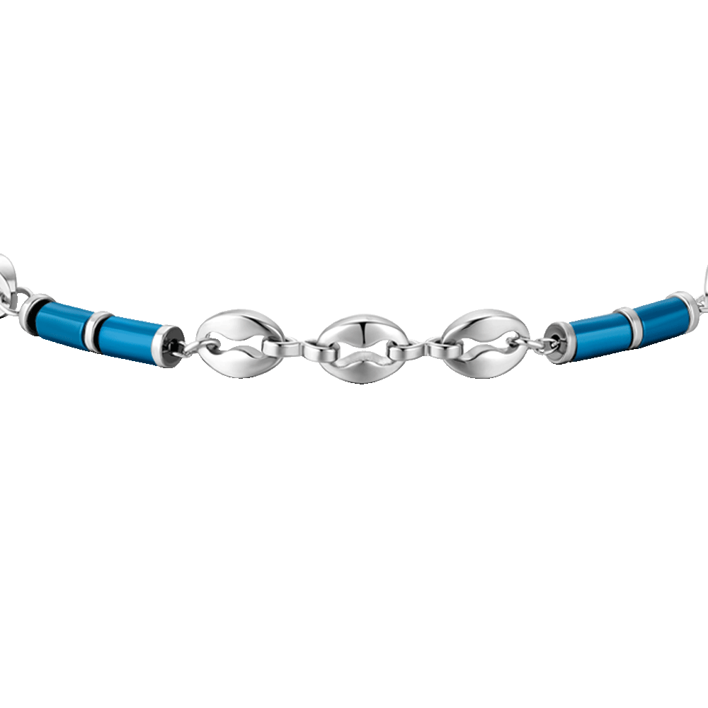 STEEL MEN'S BRACELET WITH BLUE HEMATITE