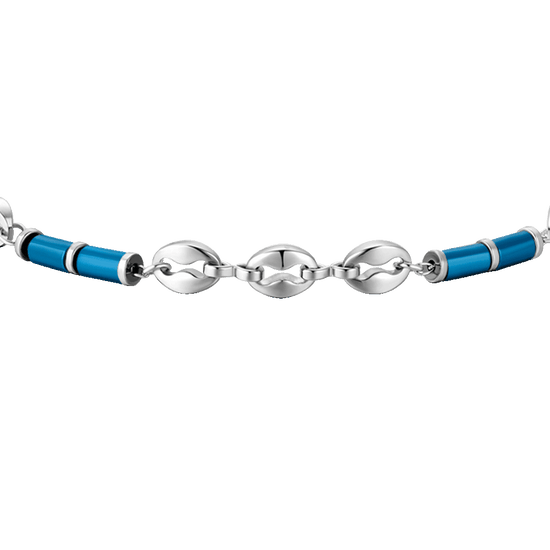 STEEL MEN'S BRACELET WITH BLUE HEMATITE