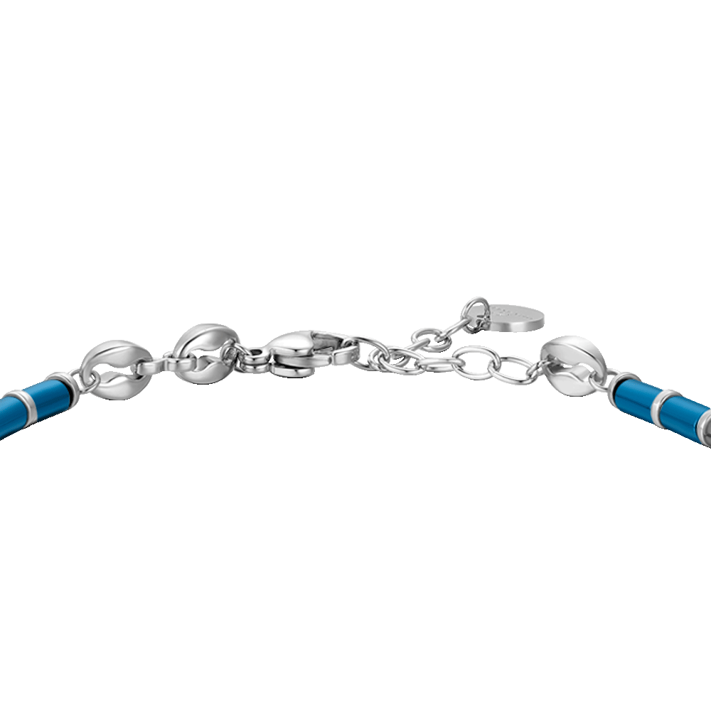 STEEL MEN'S BRACELET WITH BLUE HEMATITE