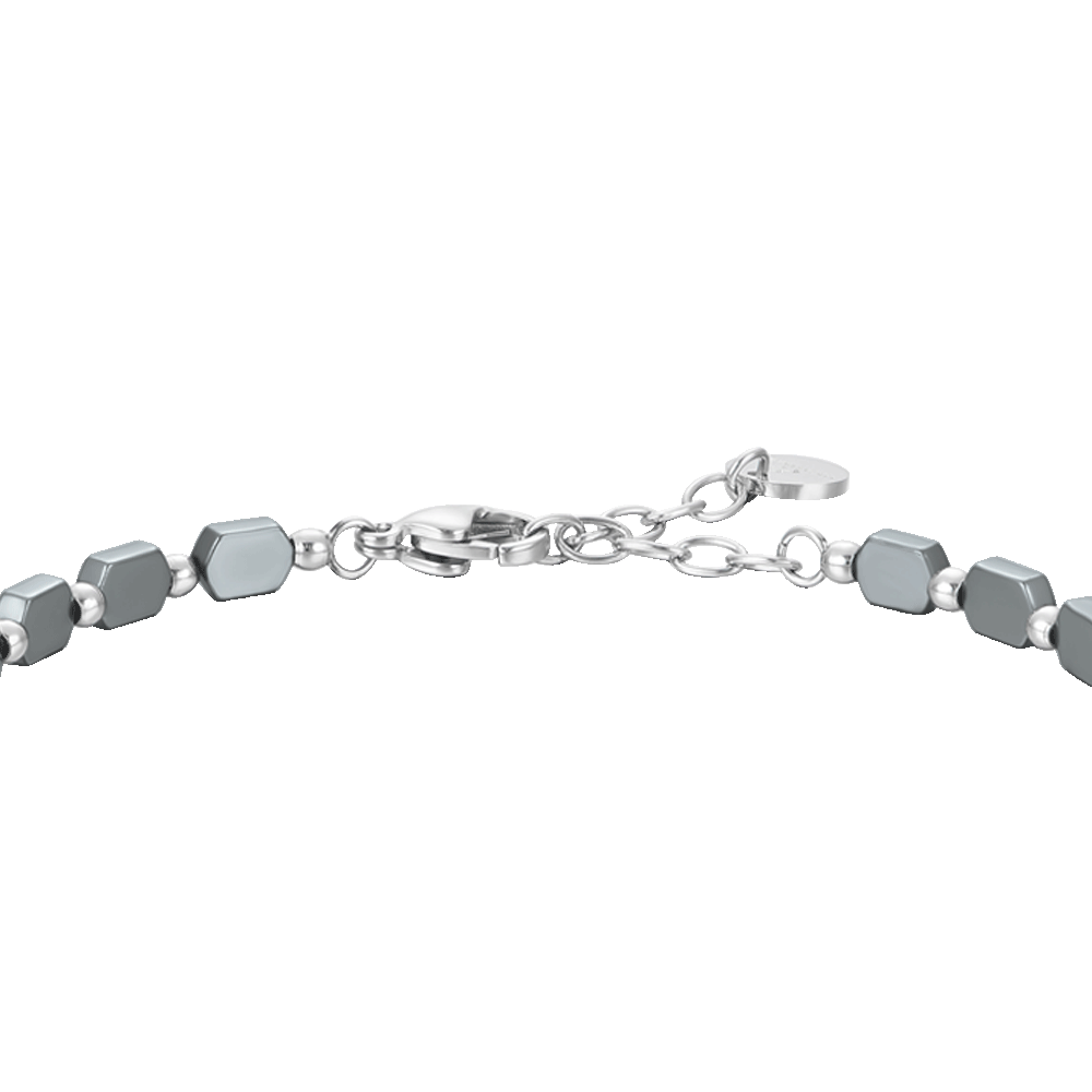 BRACCIALE UOMO IN ACCIAIO CON EMATITE GRIGIA